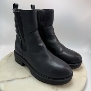 Mia Womens Clara Black Round Toe Pull-On Platform Ankle Chelsea Boots Size 7M